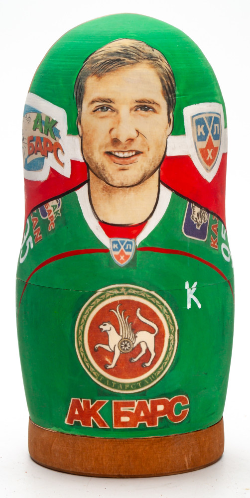 180mm Alexey Morozov from AK Bars Kazan Hand Painted Matryoshka Doll 5 pcs (by Konstantin Studio)