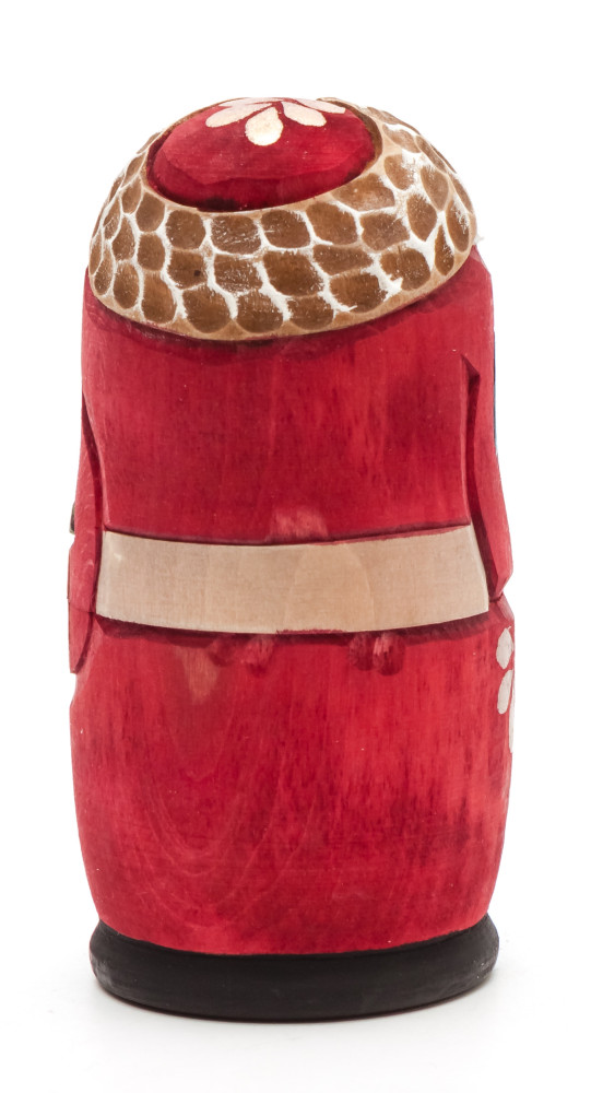 110 mm Santa Claus Hand Carved and Painted Matryoshka shape 3 pcs inside (by Sergey Carved Wooden Dolls Studio)