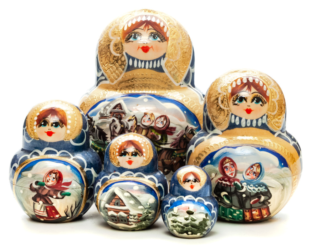 Shop Exclusive Nesting Dolls 120 mm Russian Troika handpainted Wooden Matryoshka round Doll 5 pcs (by Valery Crafts) online at Skazka.site | Eligible for fast shipping and free returns. 120 mm Russian Troika handpainted Wooden Matryoshka round Doll 5 pcs (by Valery Crafts)