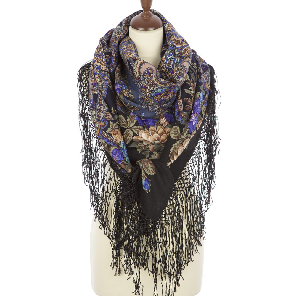 Shop Thick Woolen Fabric Shawls with Silk Fringe 148x148 cm Шаль «Майя» online at Skazka.site | Eligible for fast shipping and free returns. Шаль «Майя»