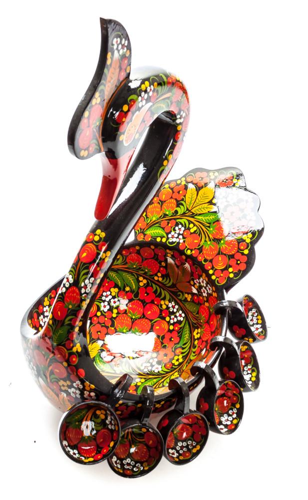 205x310 mm Duck Khokhloma hand painted wooden Ladle for Wine with small Ladles