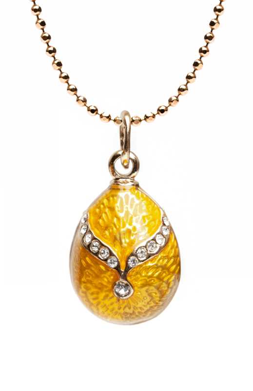Gold Bow on Yellow Egg Pendant