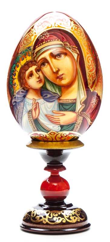 140 mm Hodegetria Godmother hand painted on wooden egg (by Hamlet Crafts)