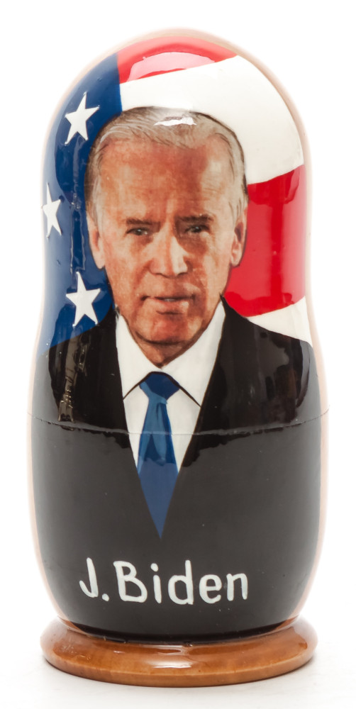 110 mm Joe Biden Handmade wooden Matryoshka Nesting Doll 5 pcs (by 3A Studio)