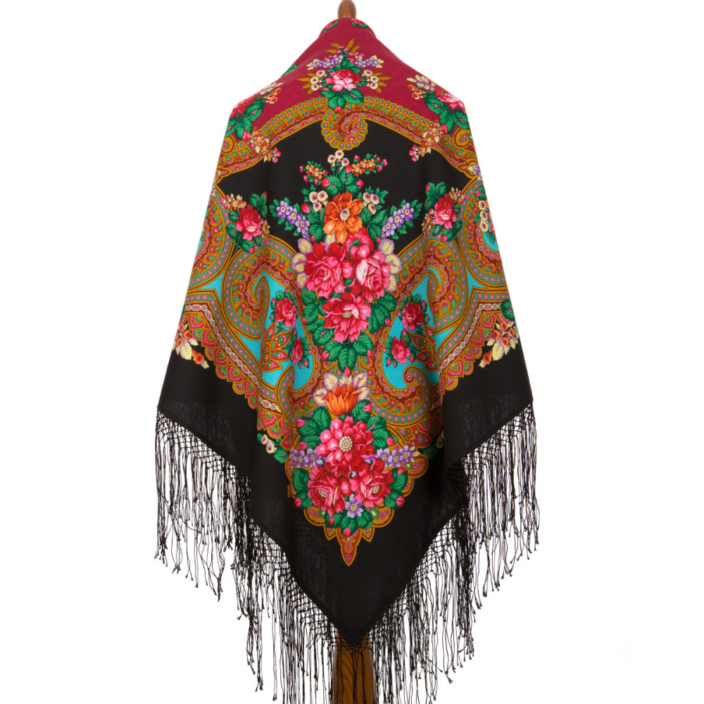 Shop Thick Woolen Fabric Shawls with Silk Fringe 148x148 cm Шаль «Лабзинский» online at Skazka.site | Eligible for fast shipping and free returns. Шаль «Лабзинский»