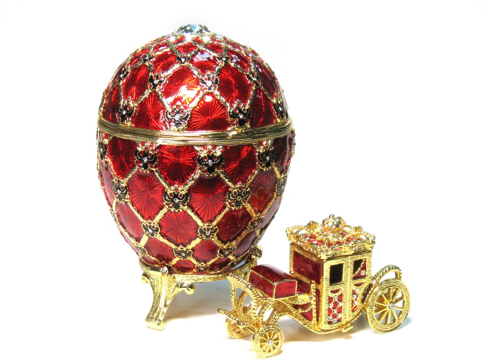 145 mm Imperial Coach and Black Imperial Coronation Easter Egg