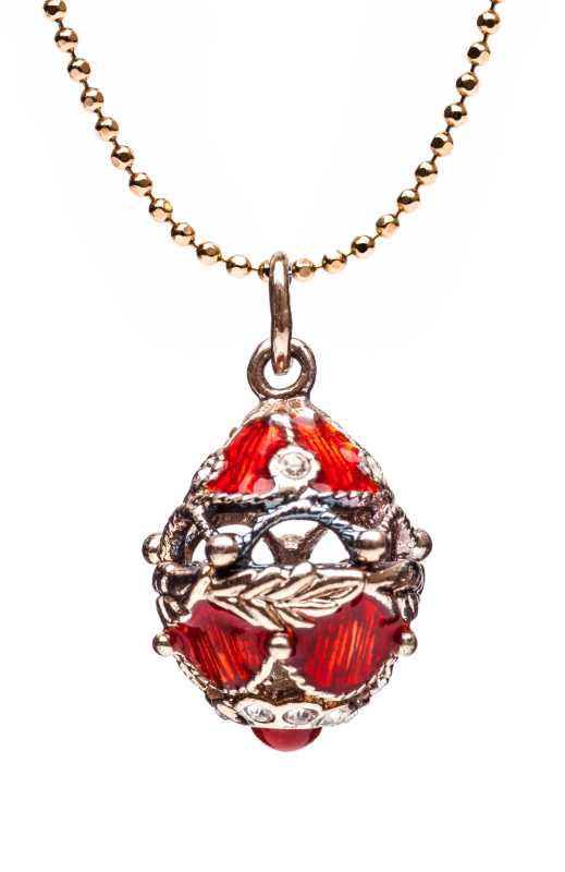 Jug Red and Silver Egg Pendant