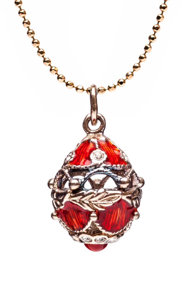 Jug Red and Silver Egg Pendant