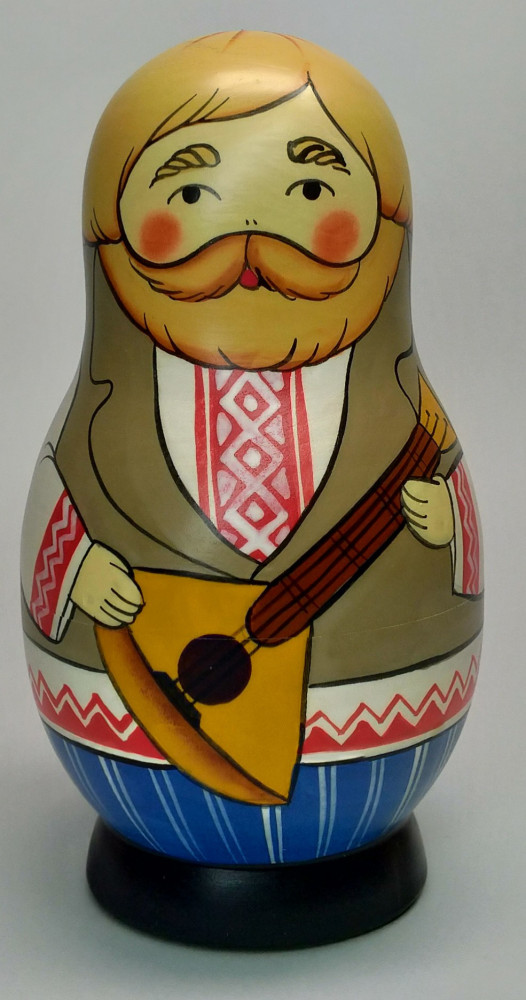 Shop Exclusive Nesting Dolls 125 mm Man with Balalayka hand painted Traditional Russian Wooden Matryoshka doll 5 pcs (by Igor Malyutin) online at Skazka.site | Eligible for fast shipping and free returns. 125 mm Man with Balalayka hand painted Traditional Russian Wooden Matryoshka doll 5 pcs (by Igor Malyutin)