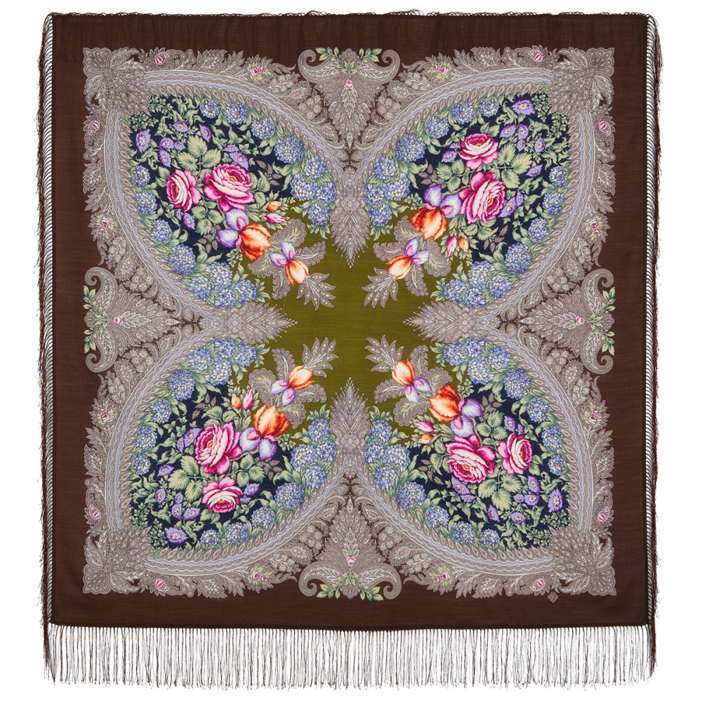 Shop Woolen Scarves with Silk Fringe 125x125 cm Платок «На гребне волны» online at Skazka.site | Eligible for fast shipping and free returns. Платок «На гребне волны»