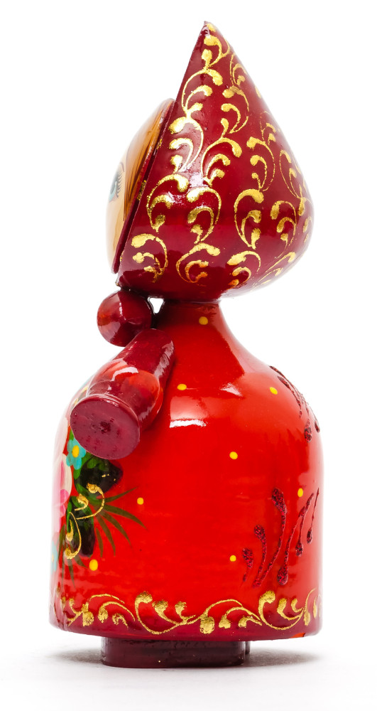 120 mm Russian Girl in Kokoshnik hand painted Wooden Doll (by Summer Shine)