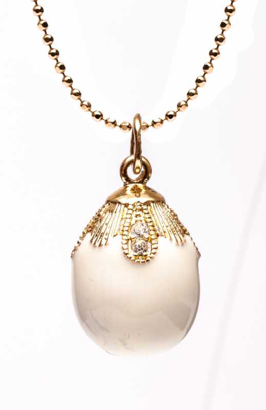 Water Drop White Egg Pendant