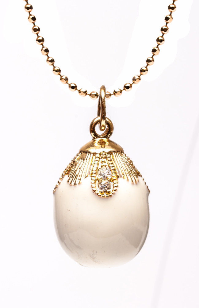 Water Drop White Egg Pendant