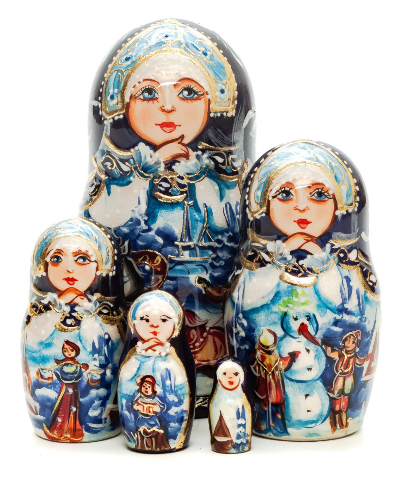 Shop Exclusive Nesting Dolls 110 mm Russian Troika hand painted on wooden Matryoshka doll 5pcs (by A Studio) online at Skazka.site | Eligible for fast shipping and free returns. 110 mm Russian Troika hand painted on wooden Matryoshka doll 5pcs (by A Studio)