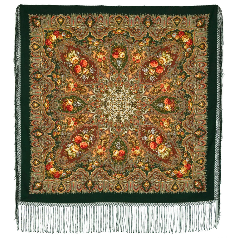Shop Thick Woolen Fabric Shawls with Silk Fringe 148x148 cm Шаль «Миндаль» online at Skazka.site | Eligible for fast shipping and free returns. Шаль «Миндаль»