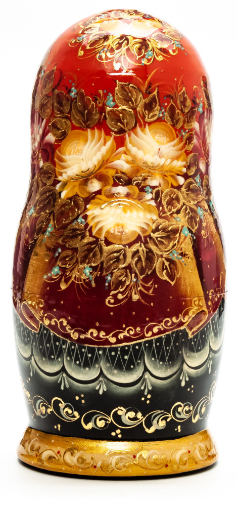 180 mm Natalie hand painted on Wooden Matryoshka doll 5 pcs (by Golden Cockerel Studio)
