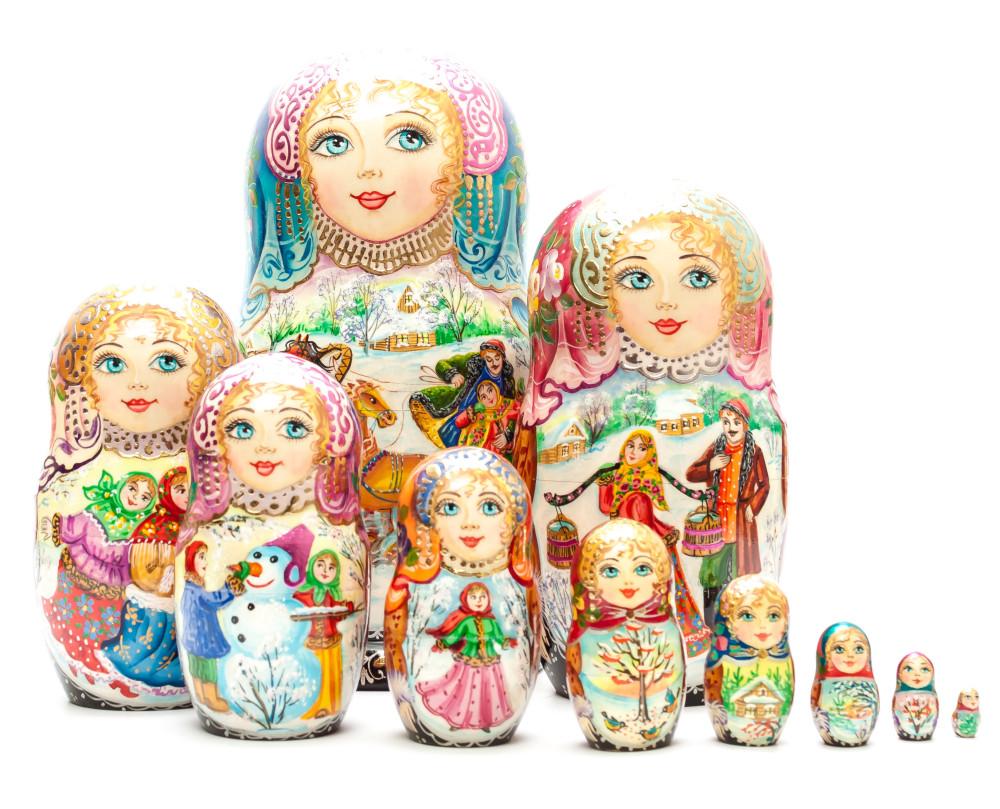 Shop Exclusive Nesting Dolls 240 mm Russian Troika hand painted on Wooden Matryoshka doll 10 pcs (by Valeria Crafts) online at Skazka.site | Eligible for fast shipping and free returns. 240 mm Russian Troika hand painted on Wooden Matryoshka doll 10 pcs (by Valeria Crafts)