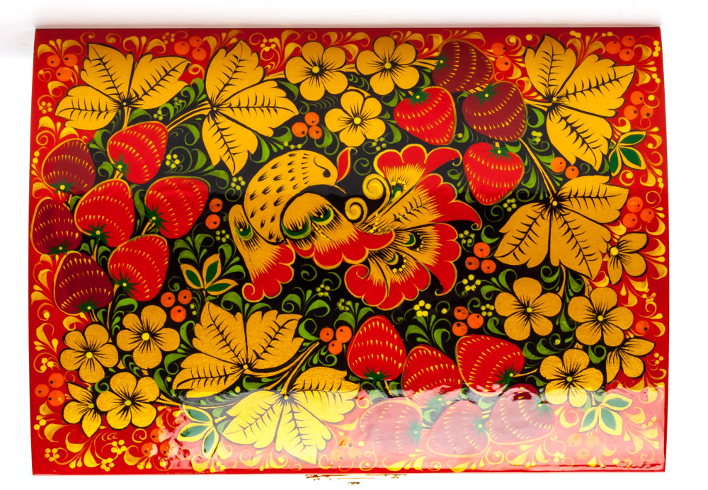 200x140 mm Khokhloma Painting Jewellery Wooden Box