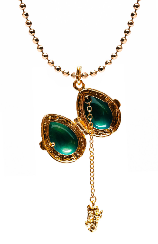Angel Opening Light Blue Egg Pendant