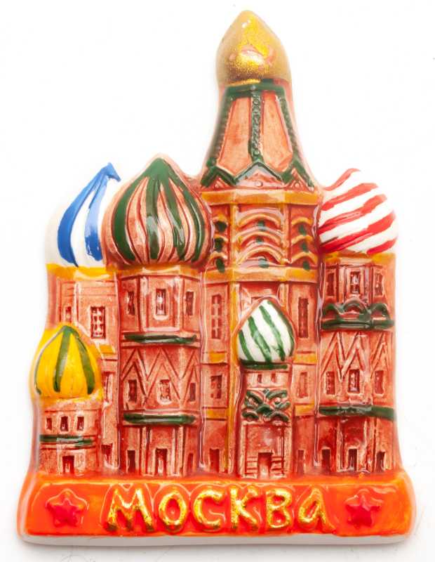 65x90 mm Saint Basil Cathedral Ceramic Fridge Magnet (by Skazka)