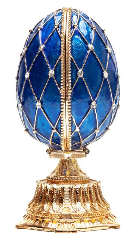 90 mm The Saint Basil Cathedral Blue Easter Egg with a Figure inside