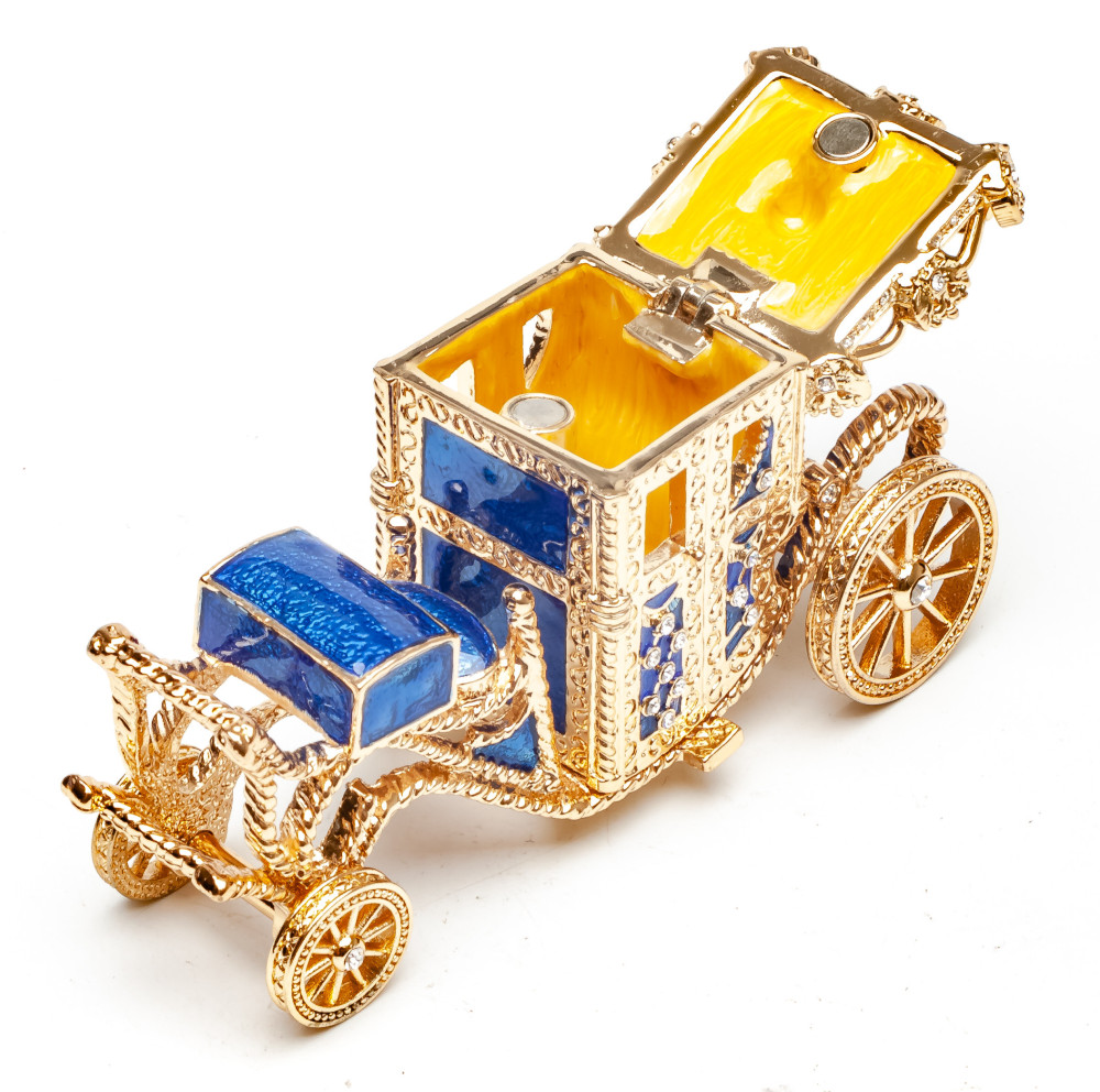 Easter Egg "With the Cariage", 14,5 см, blue