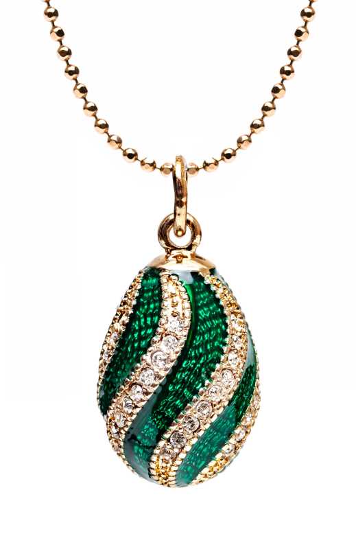  Spiral Green Egg Pendant