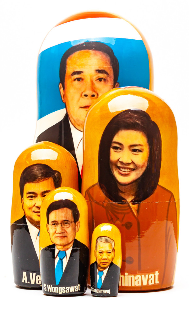 180mm Prajut Chan-o-Cha Handmade wooden Matryoshka Nesting Doll 5 pcs (by 3A Studio)