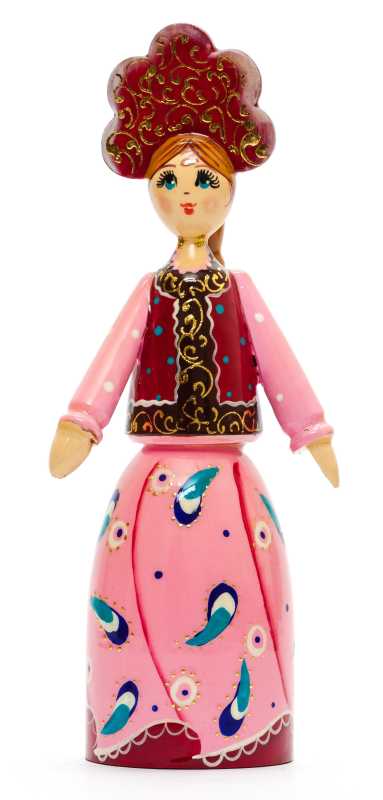 170 mm Russian Girl in Kokoshnik hand painted Wooden Doll (by Summer Shine)