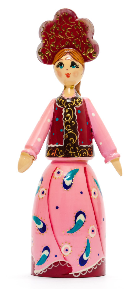 170 mm Russian Girl in Kokoshnik hand painted Wooden Doll (by Summer Shine)