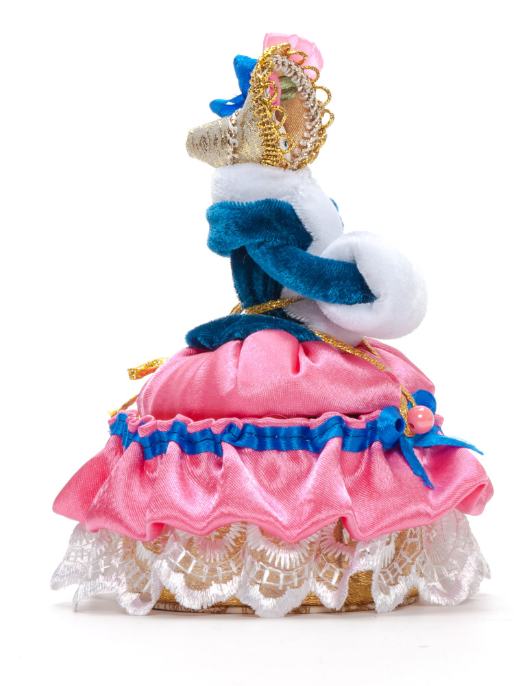Girl with a Clutch in a Winter Hat and Dress of the 18th century style hand-sewn Doll with Jewelry Box (by Le Russe)