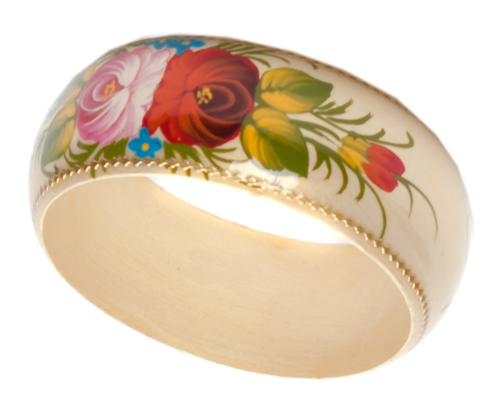  80x31 mm Zhostovo Hand Painted Bracelet (by Lada Workshop)
