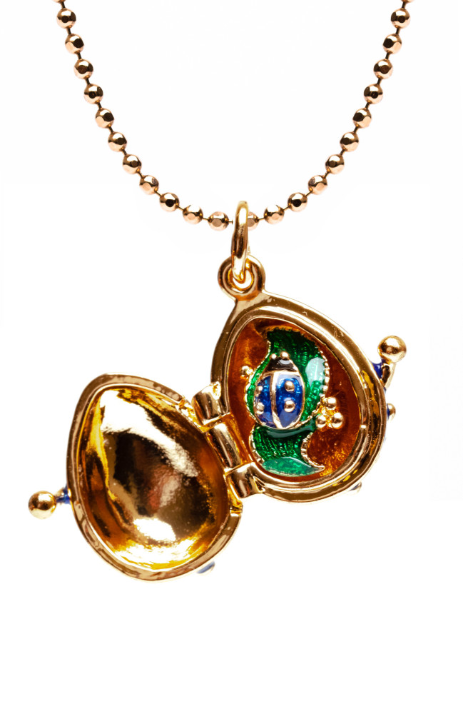  Tree Opening Blue Egg Pendant