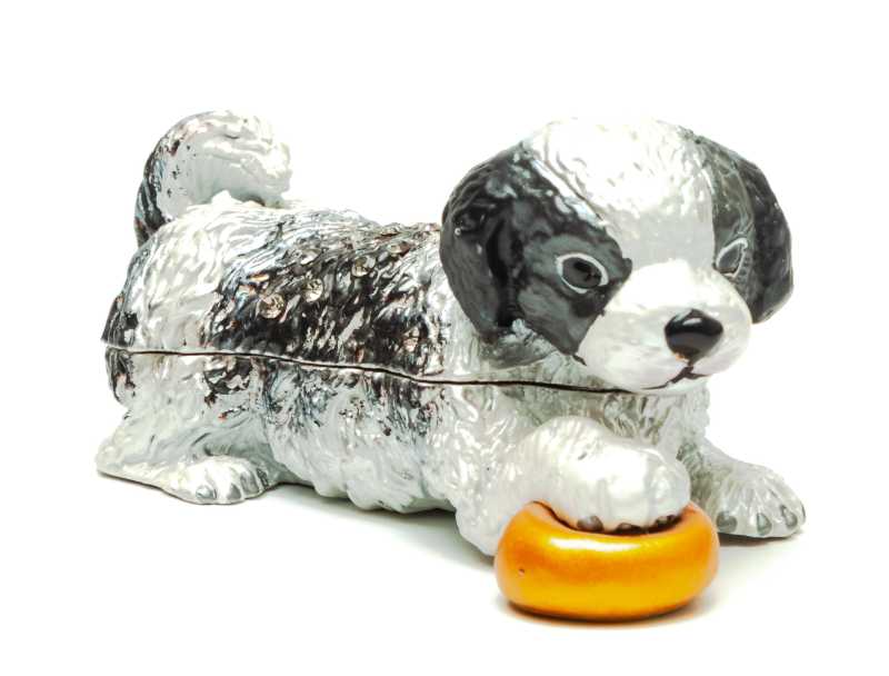 35 mm Puppy with a Bowl Jewellery Box