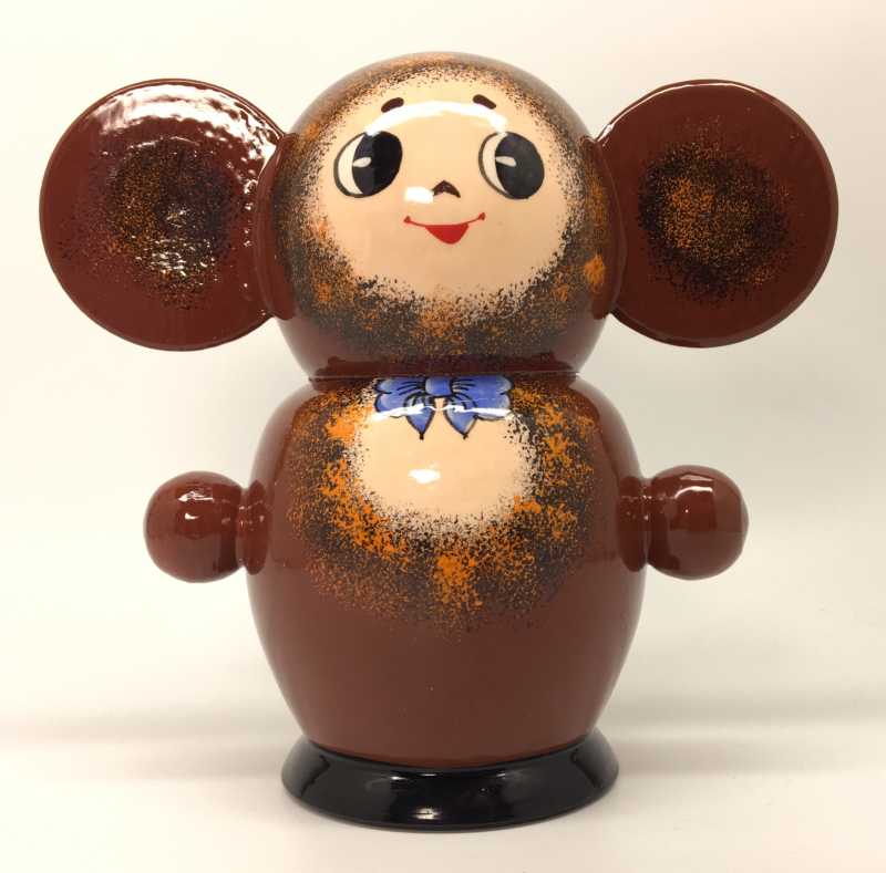 120 mm Cheburashka Hand Painted Matryoshka Doll 5 pcs (by Marina)