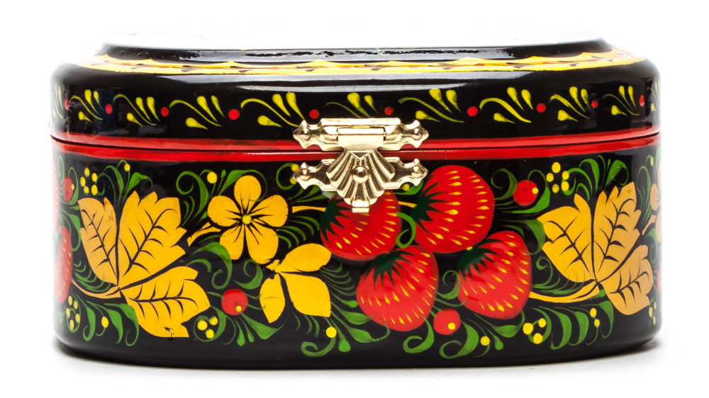 Khokhloma Painting Jewellery Wooden Box 120x100 mm