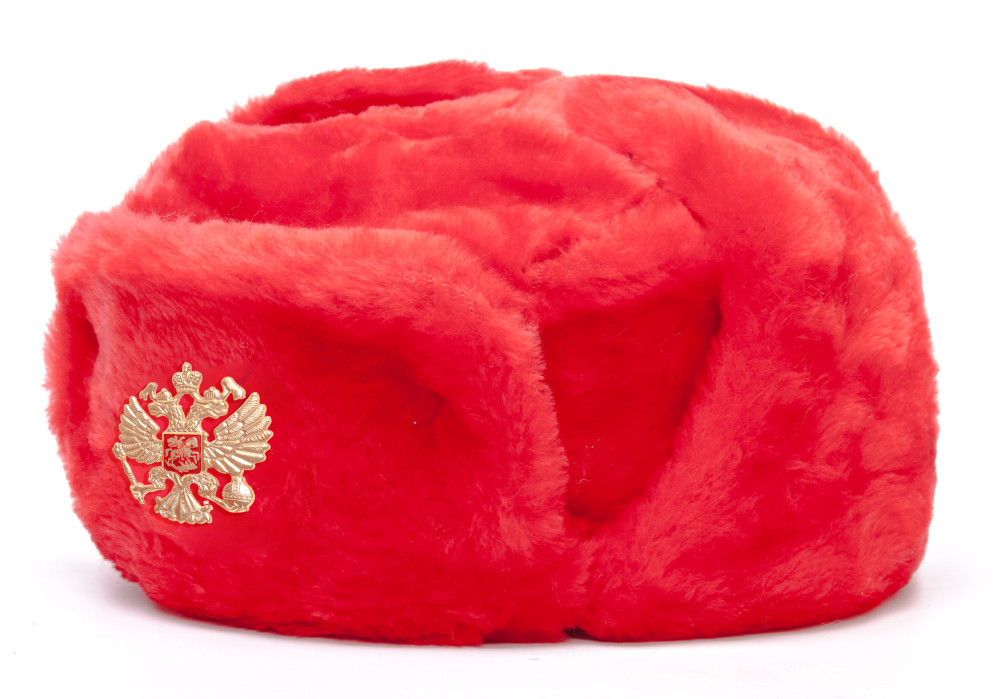 Russian Army Fur Ushanka Winter Hat (red, any size)