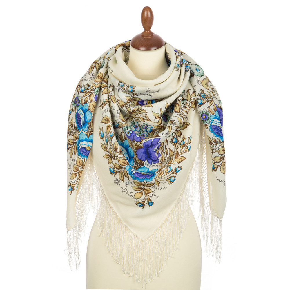 Shop Woolen Scarves with Silk Fringe 125x125 cm Платок «Нежность утра» online at Skazka.site | Eligible for fast shipping and free returns. Платок «Нежность утра»