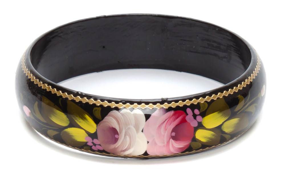 80x20 mm Zhostovo Hand Painted Bracelet (by Lada Workshop)