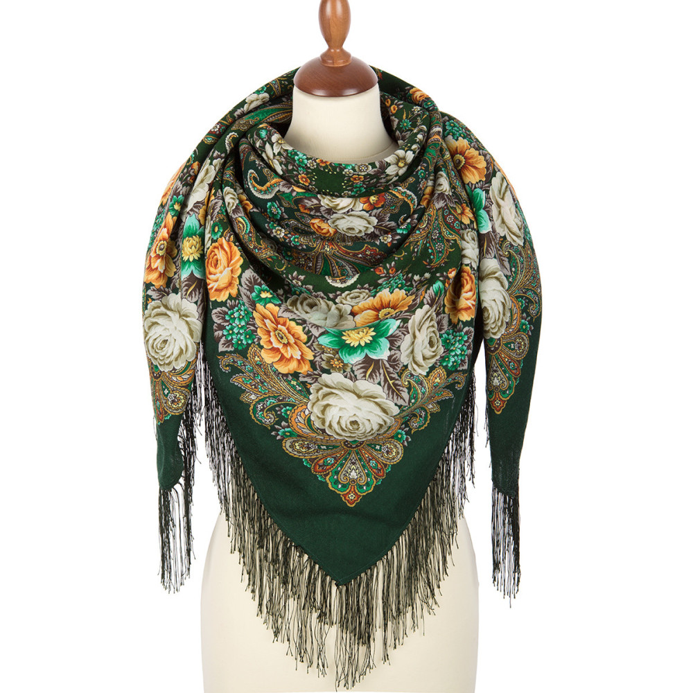 Shop Woolen Scarves with Silk Fringe 125x125 cm Платок «Любушка-голубушка» online at Skazka.site | Eligible for fast shipping and free returns. Платок «Любушка-голубушка»