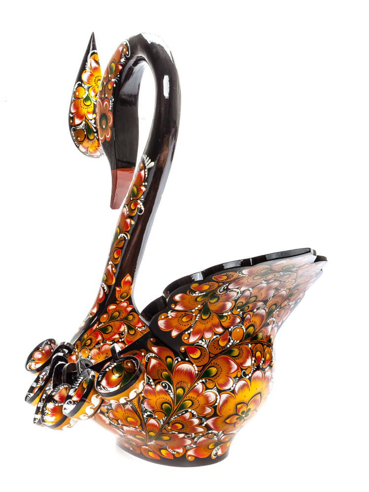 230x370mm Duck Khokhloma hand painted wooden Ladle for Wine with small Ladles