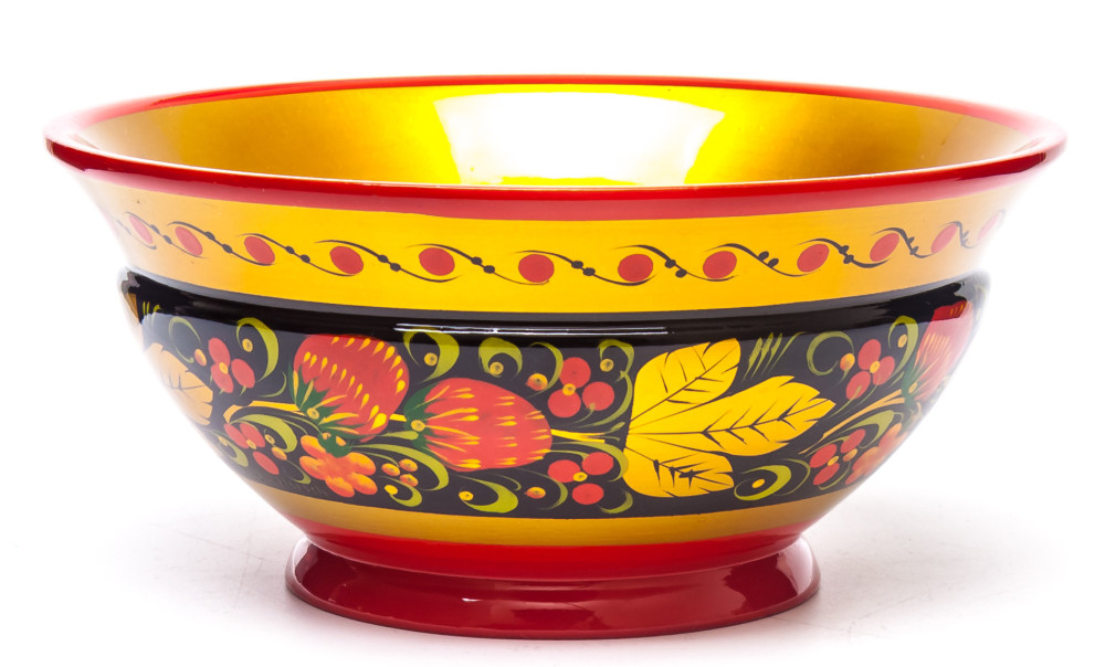 70x150 Khokhloma handpainted Open Small Vegetable Bowl wooden