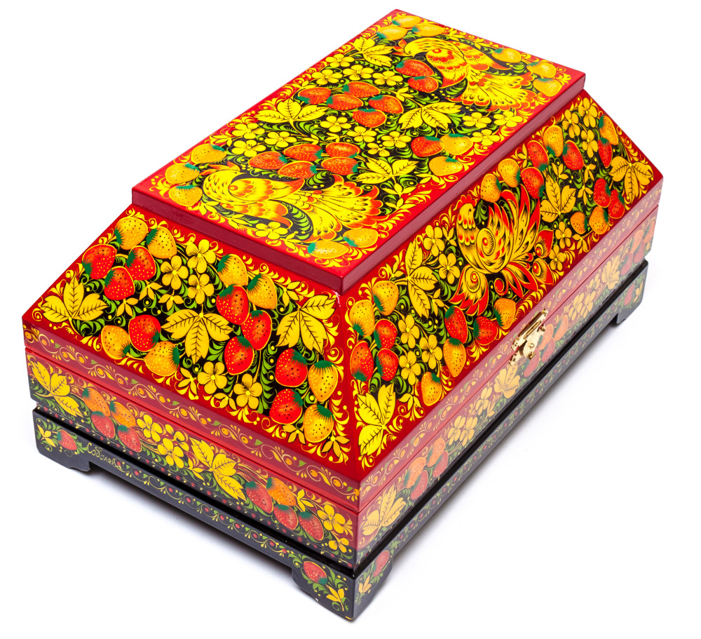 320x200 mm Khokhloma Painting Jewellery Wooden Box