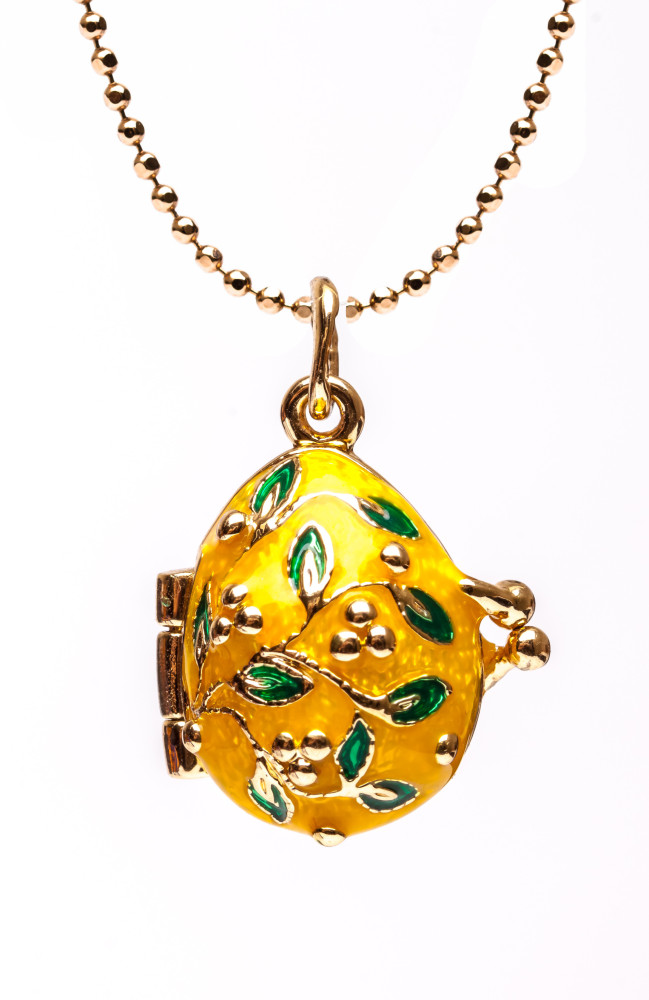 Tree Opening Yellow Egg Pendant
