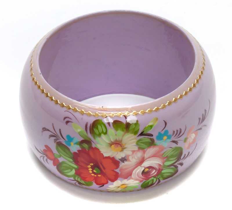80x46 mm Zhostovo Hand Painted Bracelet (by Lada Workshop)
