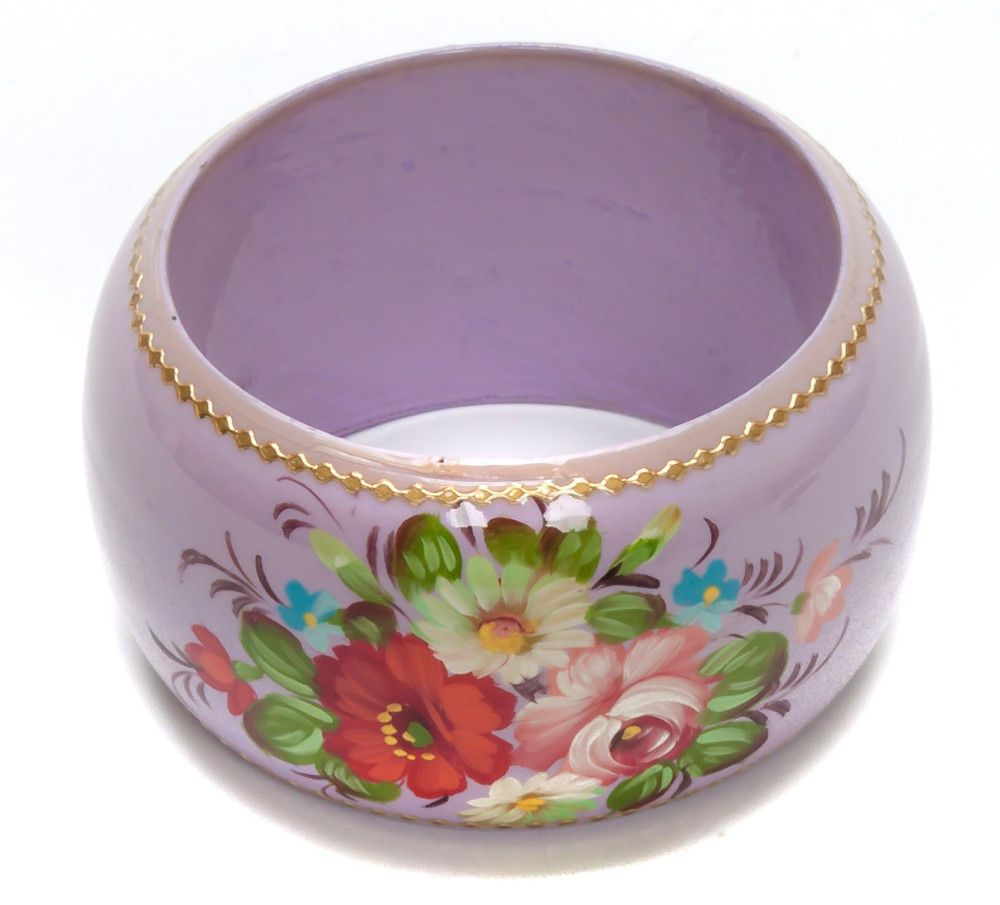 80x46 mm Zhostovo Hand Painted Bracelet (by Lada Workshop)