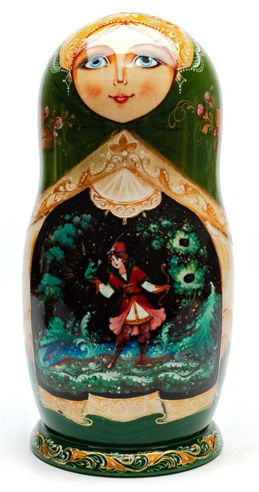 Shop Exclusive Nesting Dolls 240 mm The Frog Princess Fairytale hand painted Wooden Matryoshka doll 7 pcs inside online at Skazka.site | Eligible for fast shipping and free returns. 240 mm The Frog Princess Fairytale hand painted Wooden Matryoshka doll 7 pcs inside