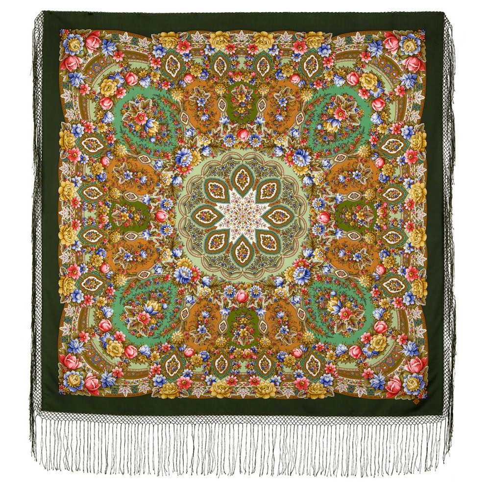 Shop Thick Woolen Fabric Shawls with Silk Fringe 148x148 cm Шаль «Злато-серебро» online at Skazka.site | Eligible for fast shipping and free returns. Шаль «Злато-серебро»