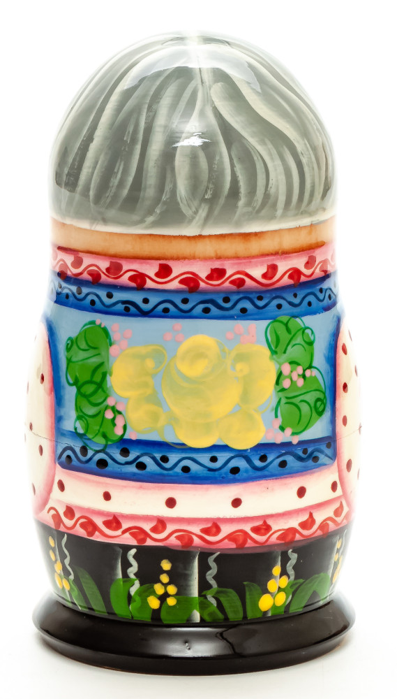  120mm Old Man with a Cockerel hand painted Matryoshka 3pcs (by Gift Shop)