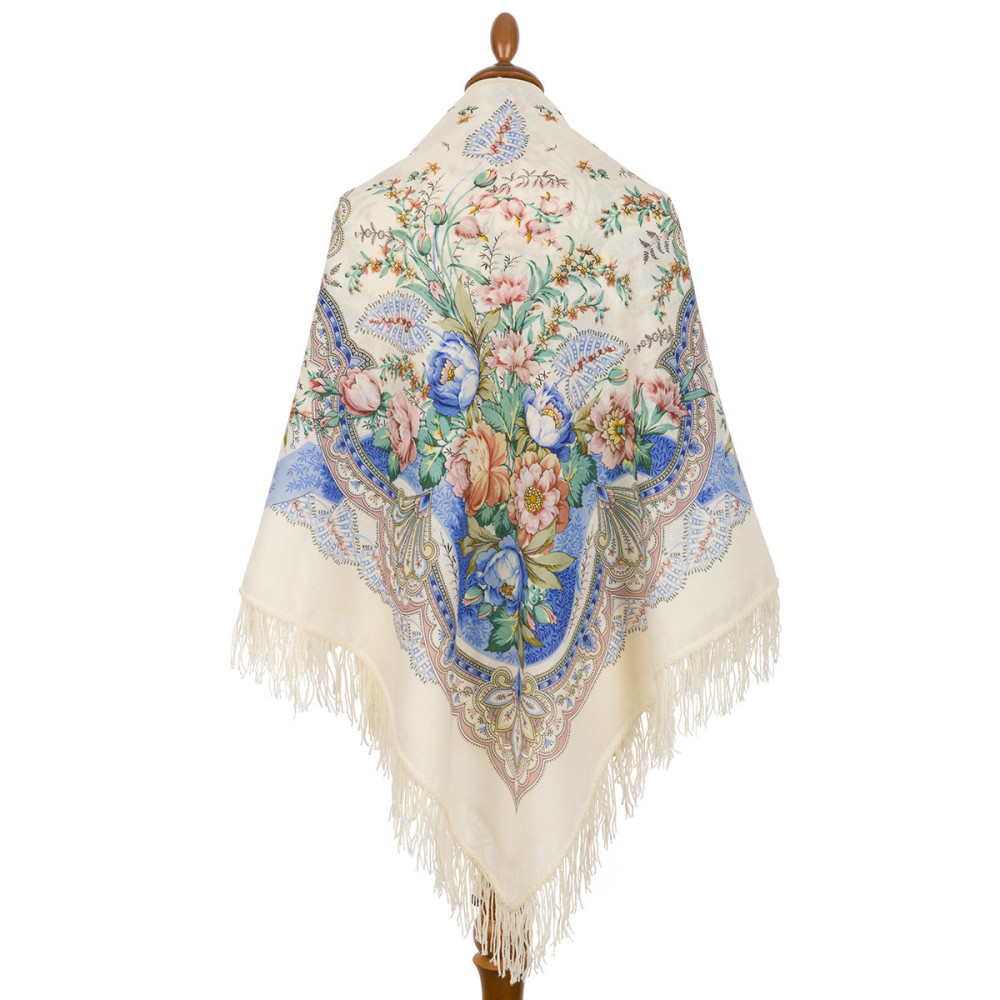 Shop Woolen Scarves with Woolen Fringe 146x146 cm 146x146 mm Delight Woolen Shawl with Woolen Fringe Pavlovo Posad Manufactory online at Skazka.site | Eligible for fast shipping and free returns. 146x146 mm Delight Woolen Shawl with Woolen Fringe Pavlovo Posad Manufactory